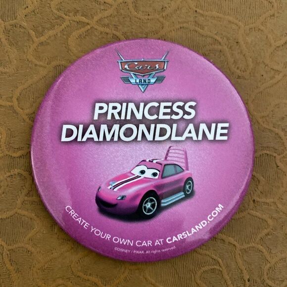 Disney California Adventure Cars Land Promo Button – Princess Diamondlane - Picture 1 of 2